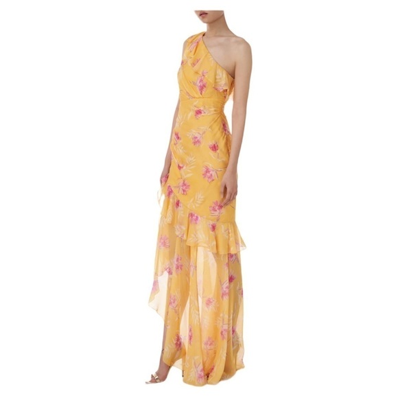 AMUR Vi silk yellow floral dress - Picture 5 of 10